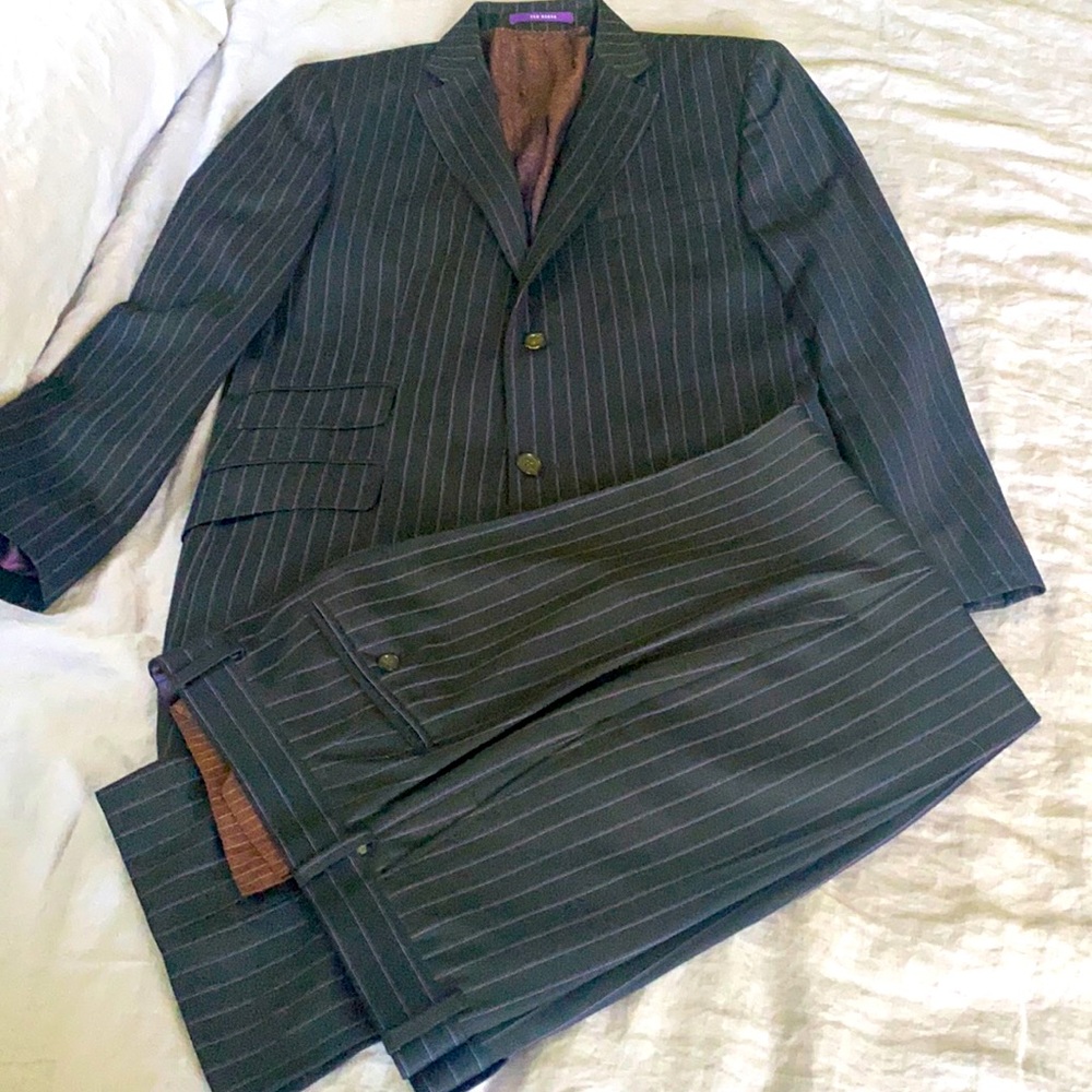 Ted Baker Endurance Pin Stripe suit 40R 34 inch Pants